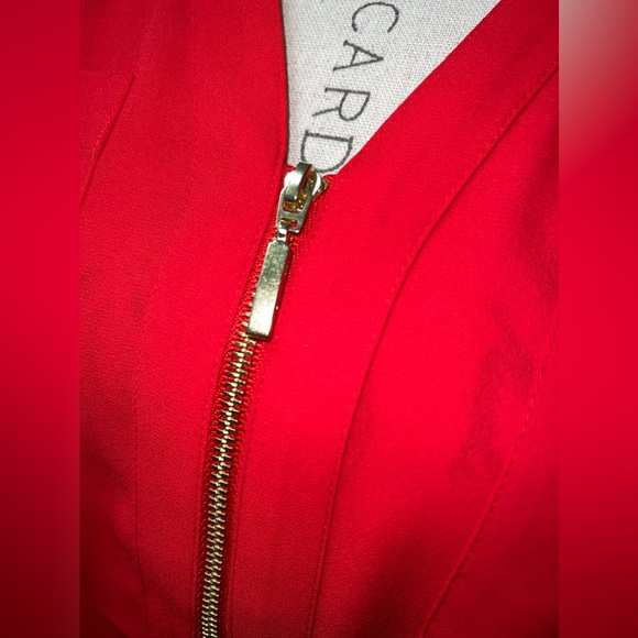 NWT - Express - Red, collared, pull over, short sleeve, front half zipper blouse - Picture 3 of 6